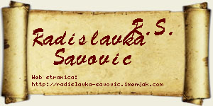 Radislavka Savović vizit kartica